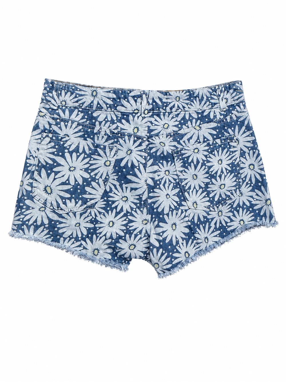 Harmony + HAVOC Floral Daisy Print Distressed Denim Shorts size 10